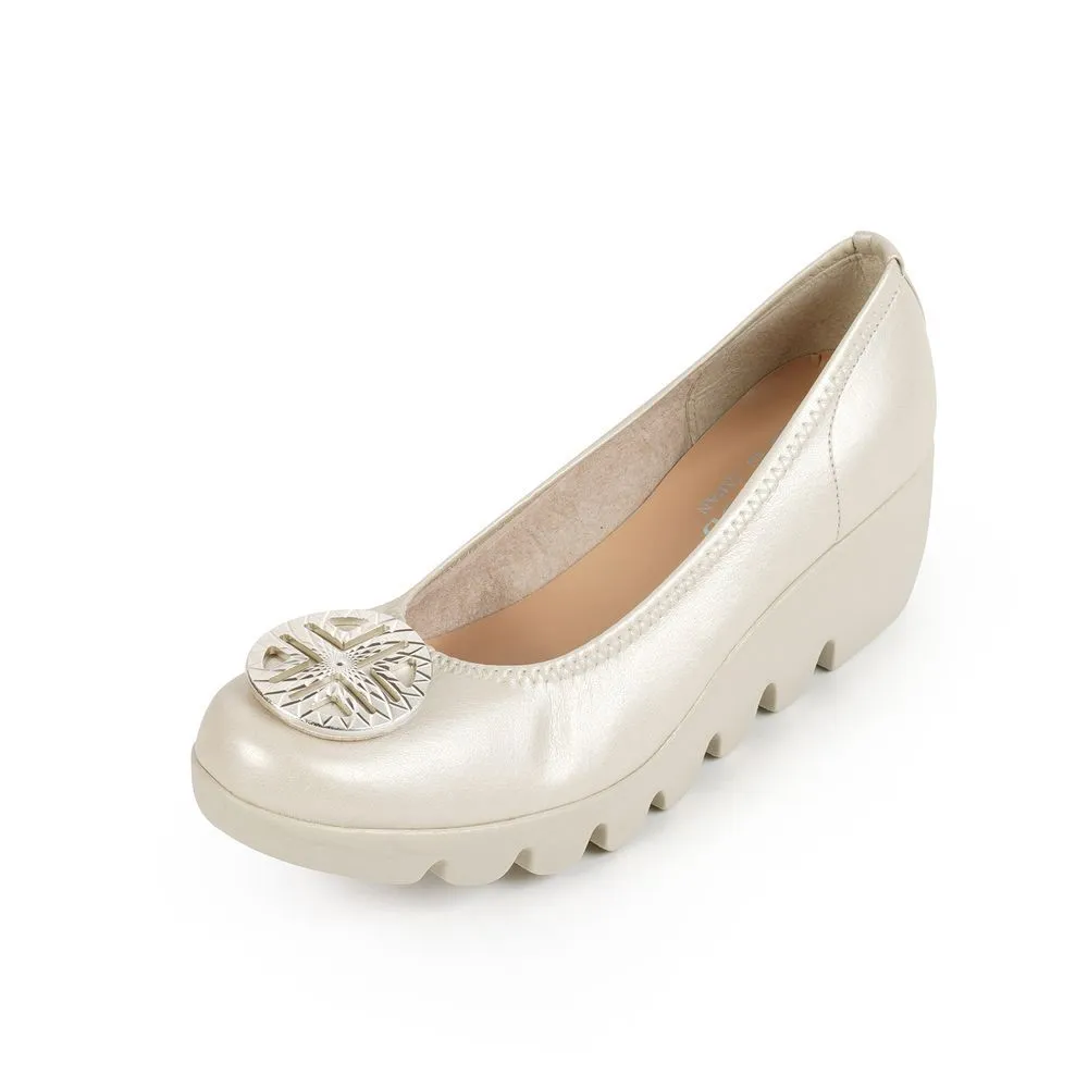JOLI SNOB Ivory "Tory Wave Sole" Comfort High Heels FC-39001