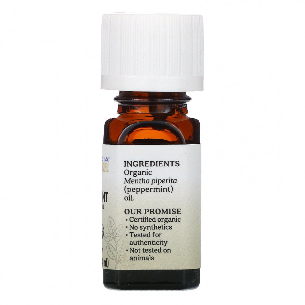 Aura Cacia, чистое эфирное масло, органическая перечная мята, 7,4 мл (0,25 жидк. унции)