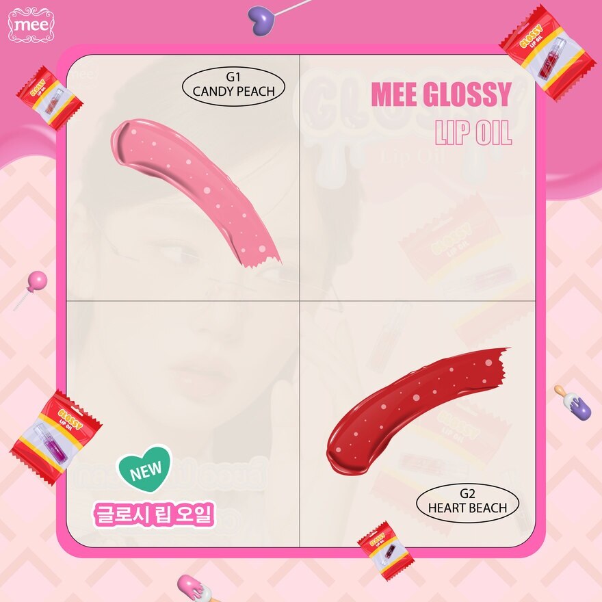 Mee Glossy Lip Oil 2.3g G1Candy Peach