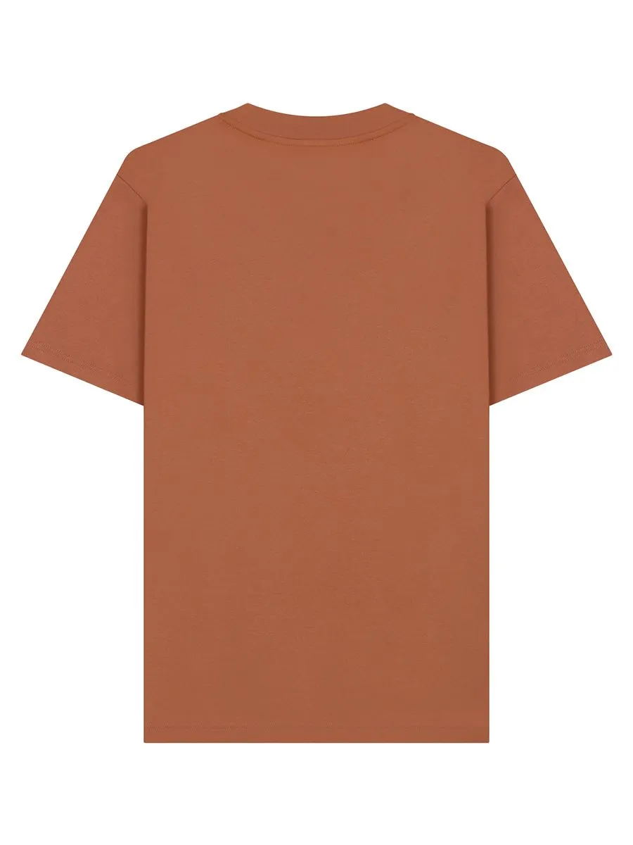 GIORDANO Men's Interlock Embroidery Tee (Liquid Touch)  Mocha bisque brown