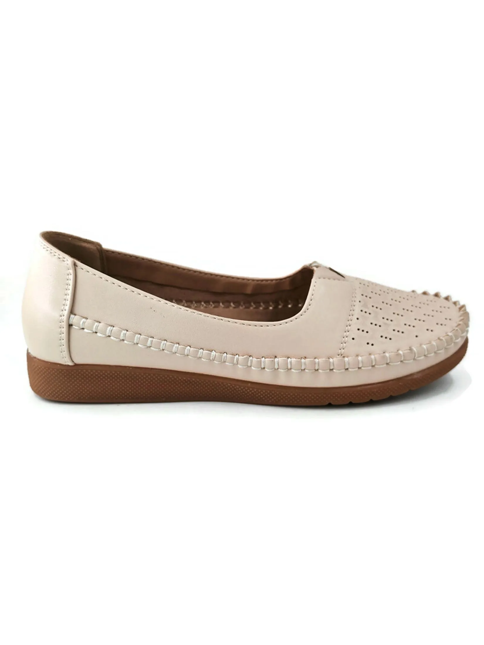 KLIN Woman Moccasin Slip-On Style Cream