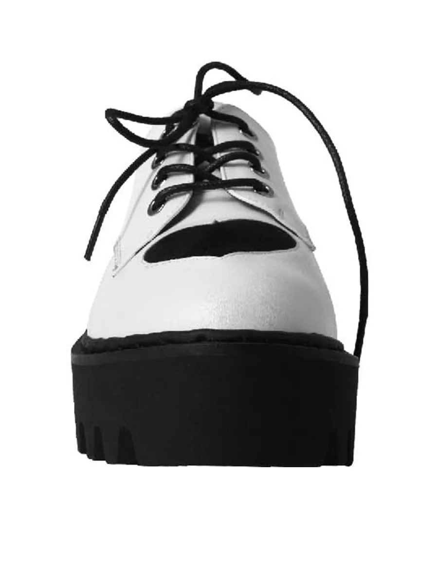 VILLAINS SF YEEKAI Women s Platform Oxford Boots WHITE BLACK