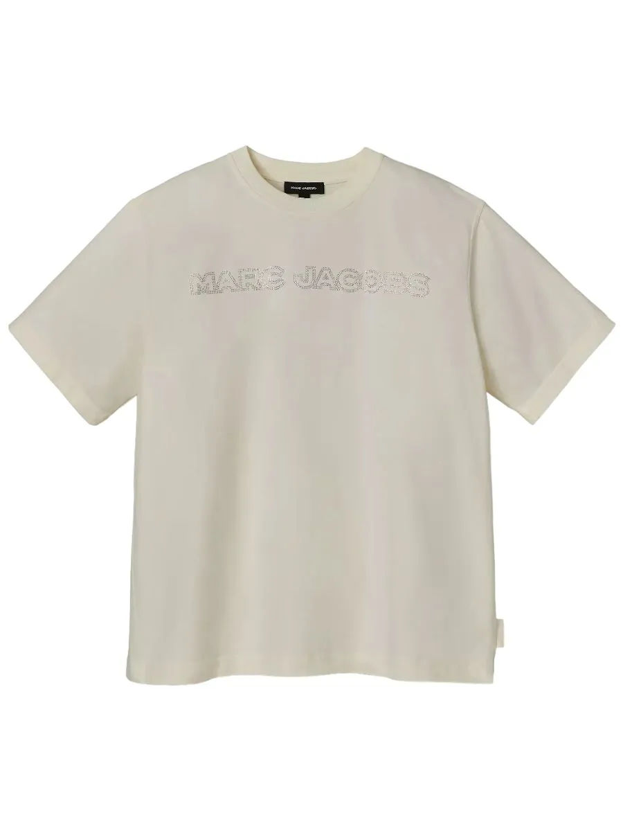 MARC JACOBS THE CRYSTAL BIG TEE STEEL ANTIQUE WHITE