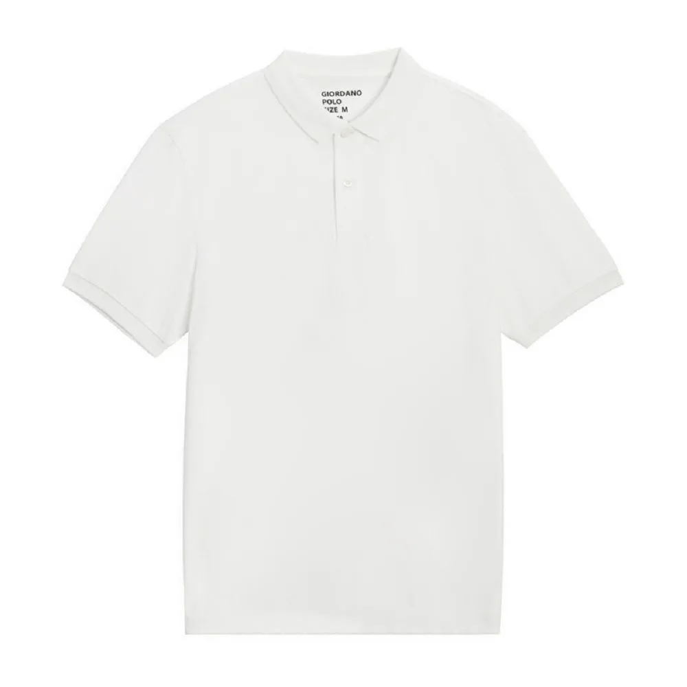 GIORDANO White Men's Luxury Touch Polo Size - 2XL