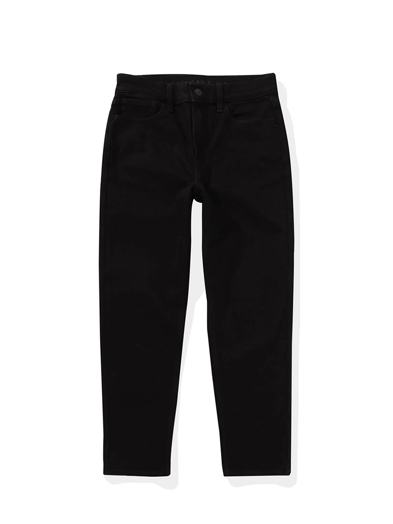 AMERICAN EAGLE WOMEN SUPER HIGH-RISE ANKLE STRAIGHT JEANS - VPP 001 BLACK Size - 0 SHORT