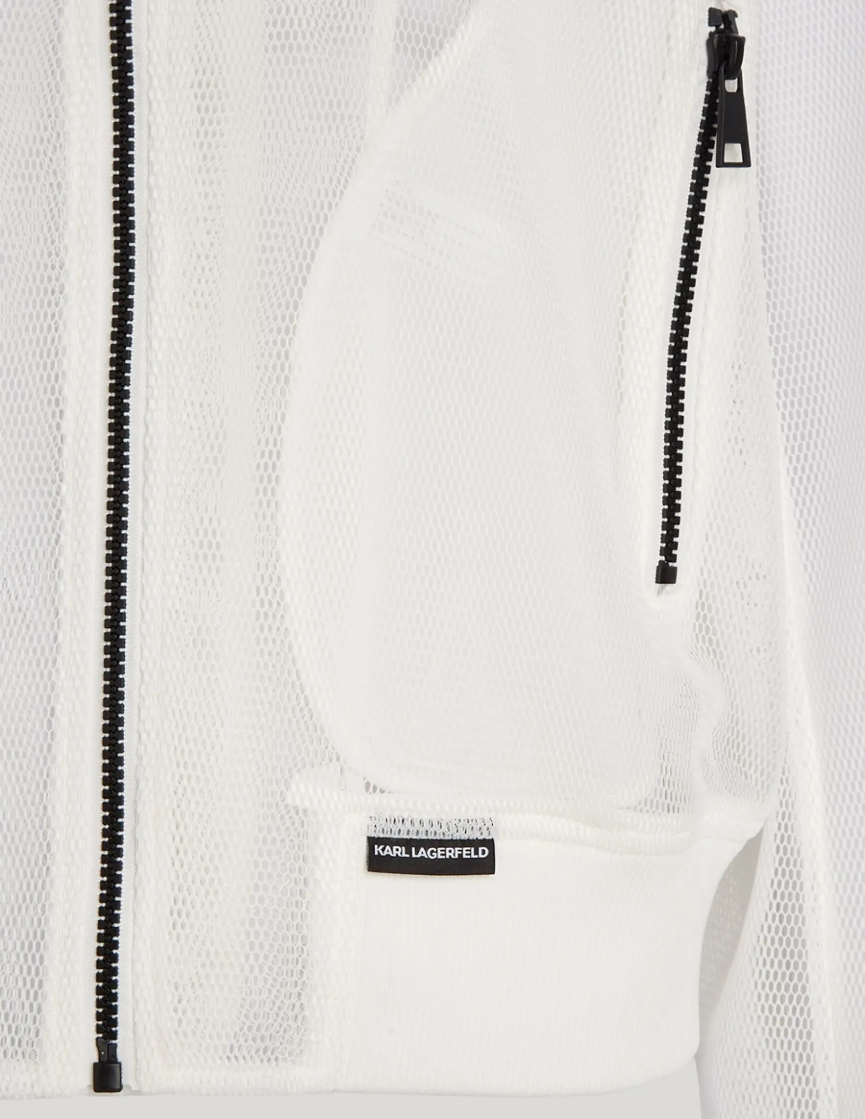 KARL LAGERFELD RTW-1 MESH WOMEN BOMBER WHITE