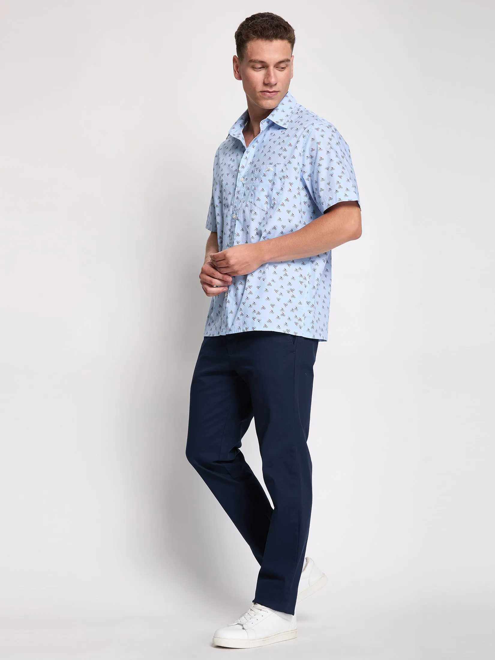 ALUMNUS Men Shirt Short Sleeves 2510SSRL30 Blue