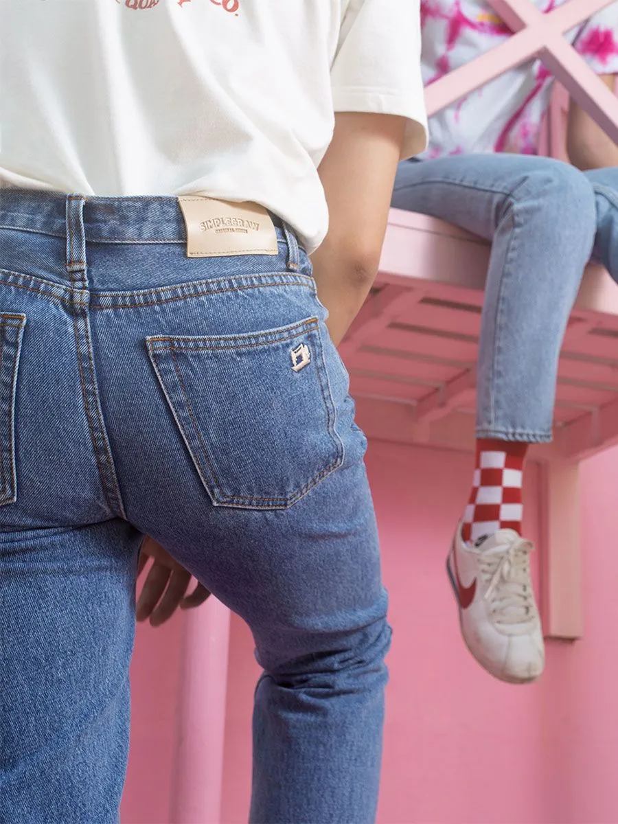 SIMPLE&RAW Poly Pop Mid Jeans Sk840-Mid-26 Blue