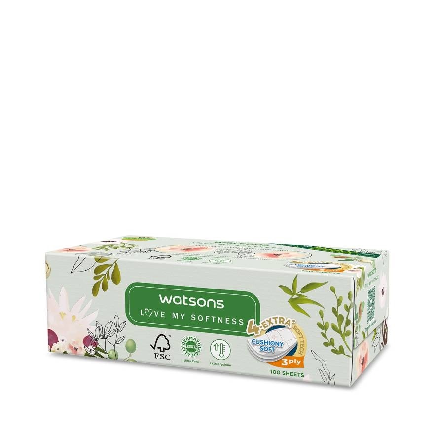 Watsons Velvety Soft Box Tissues (X-Flower 3) 3ply x 100sheets. This item cannot sele