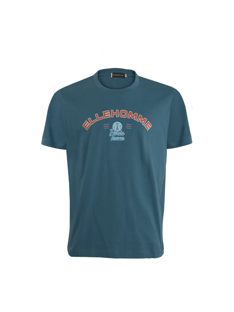 ELLE HOMME Men Round neck T-shirt with ELLE HOMME logo W8K908 - Navy Blue