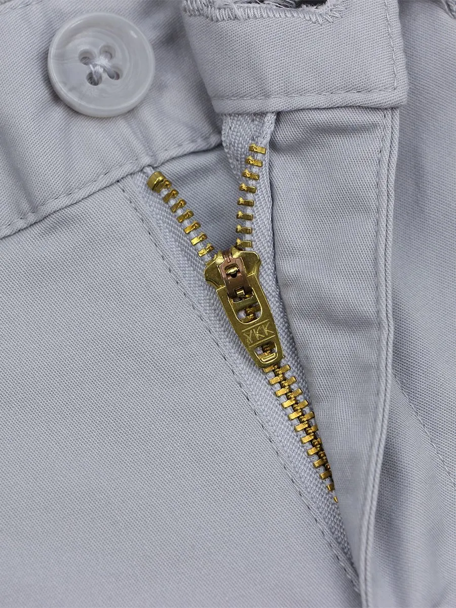 GIORDANO Women's Twill Mid-Rise Slim Fit Pocket Shorts (180 Elastic Waistband) Dolphin grey