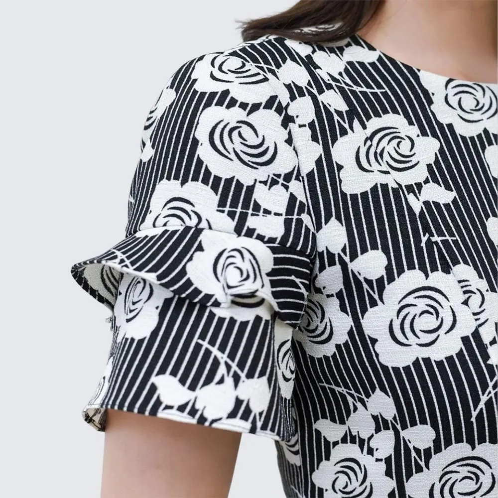 VERONIQA Women Dress Como Linen Slarf Black