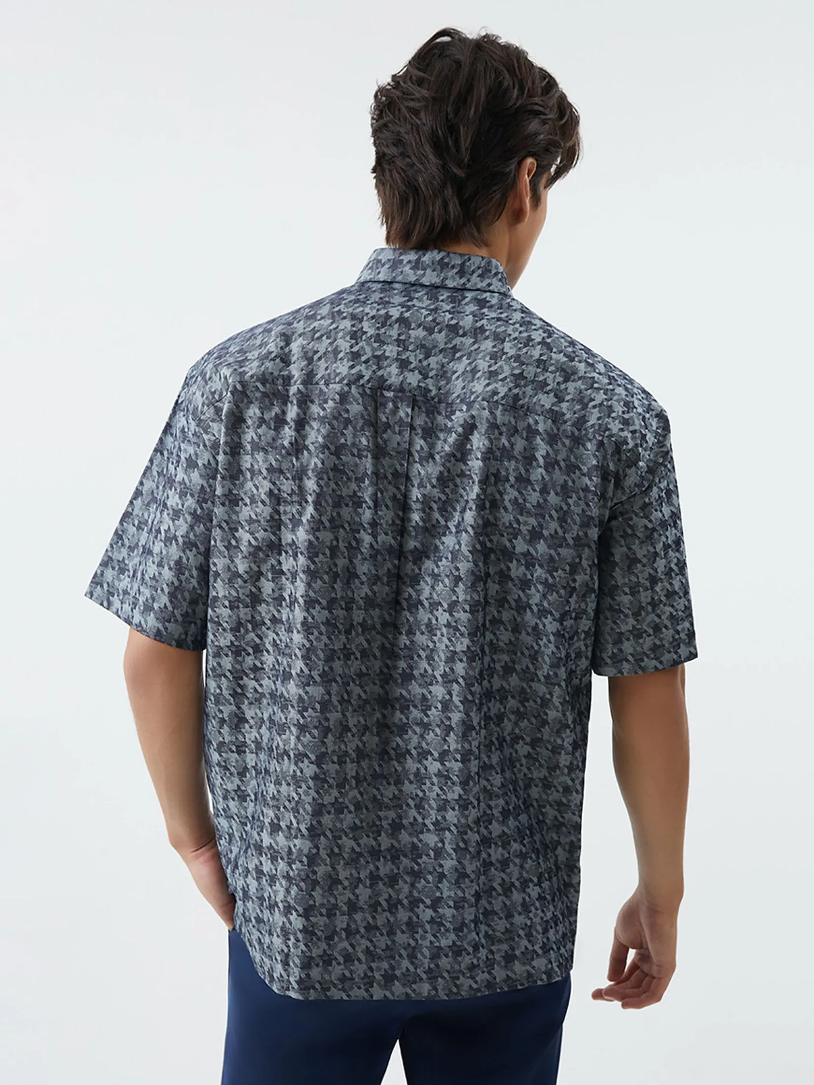 DAPPER DAPPER Houndstooth Jacquard Shirt Multicolor