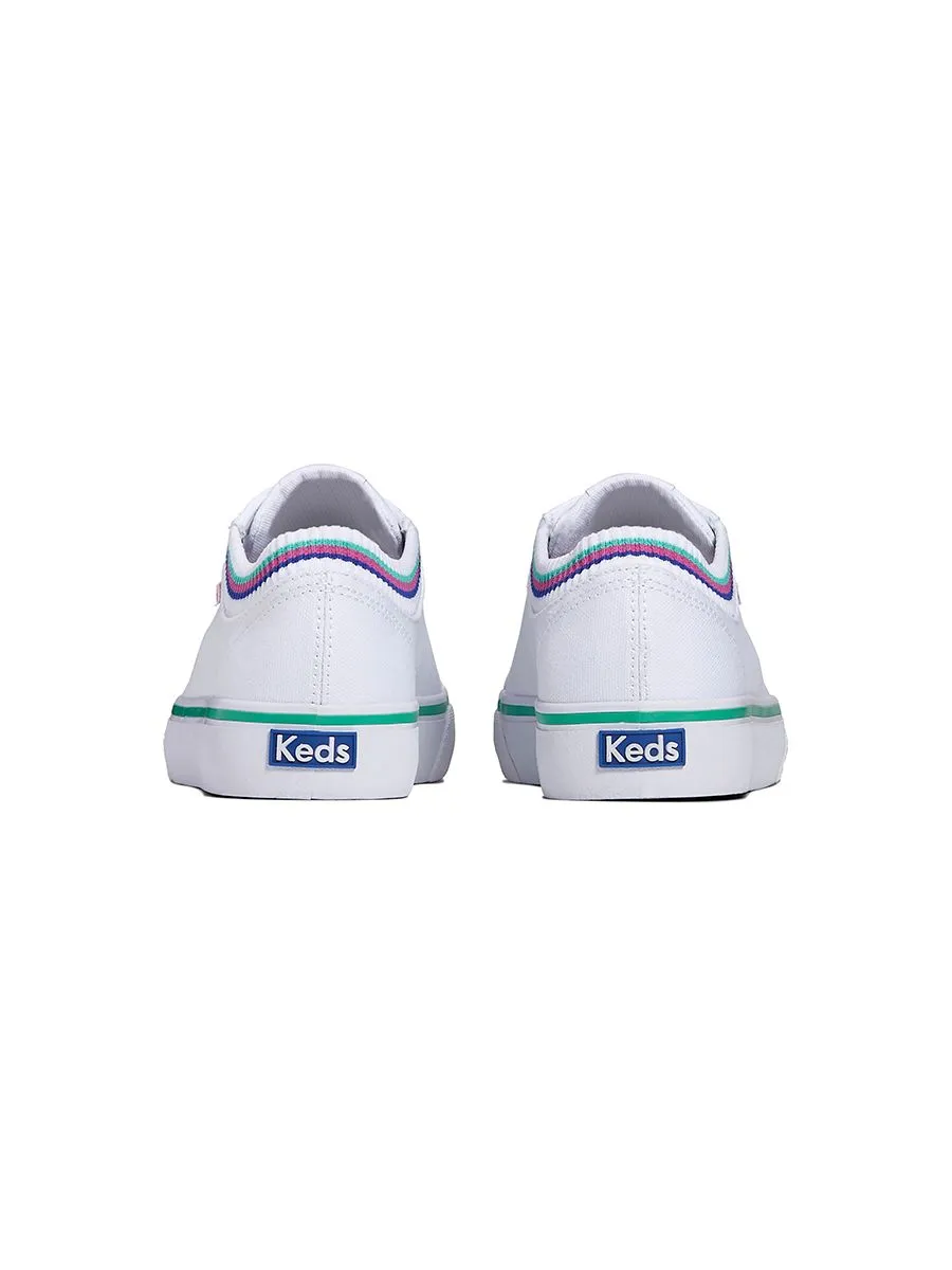 KEDS Women Jump Kick Rib Knit Canvas Collar White