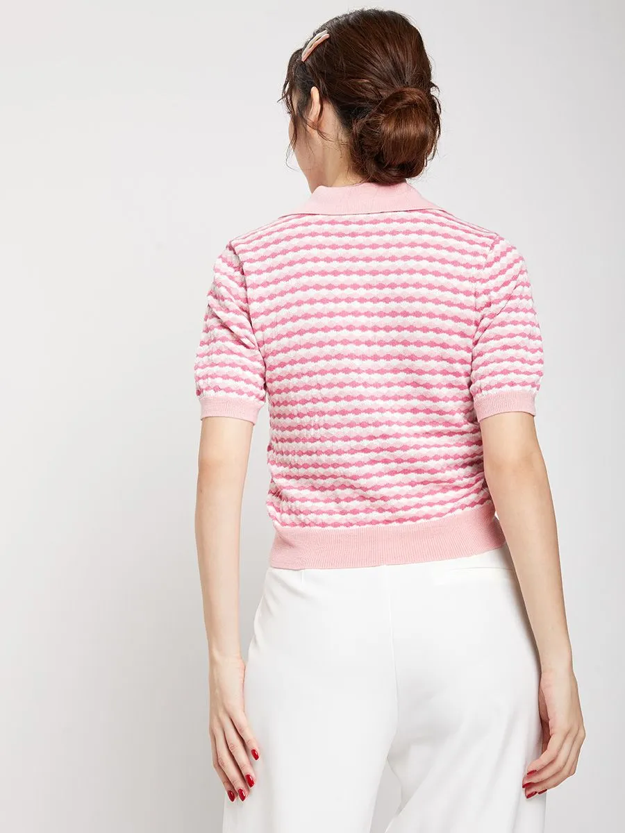 LOLITA Women Blouse Short Sleeves Striped