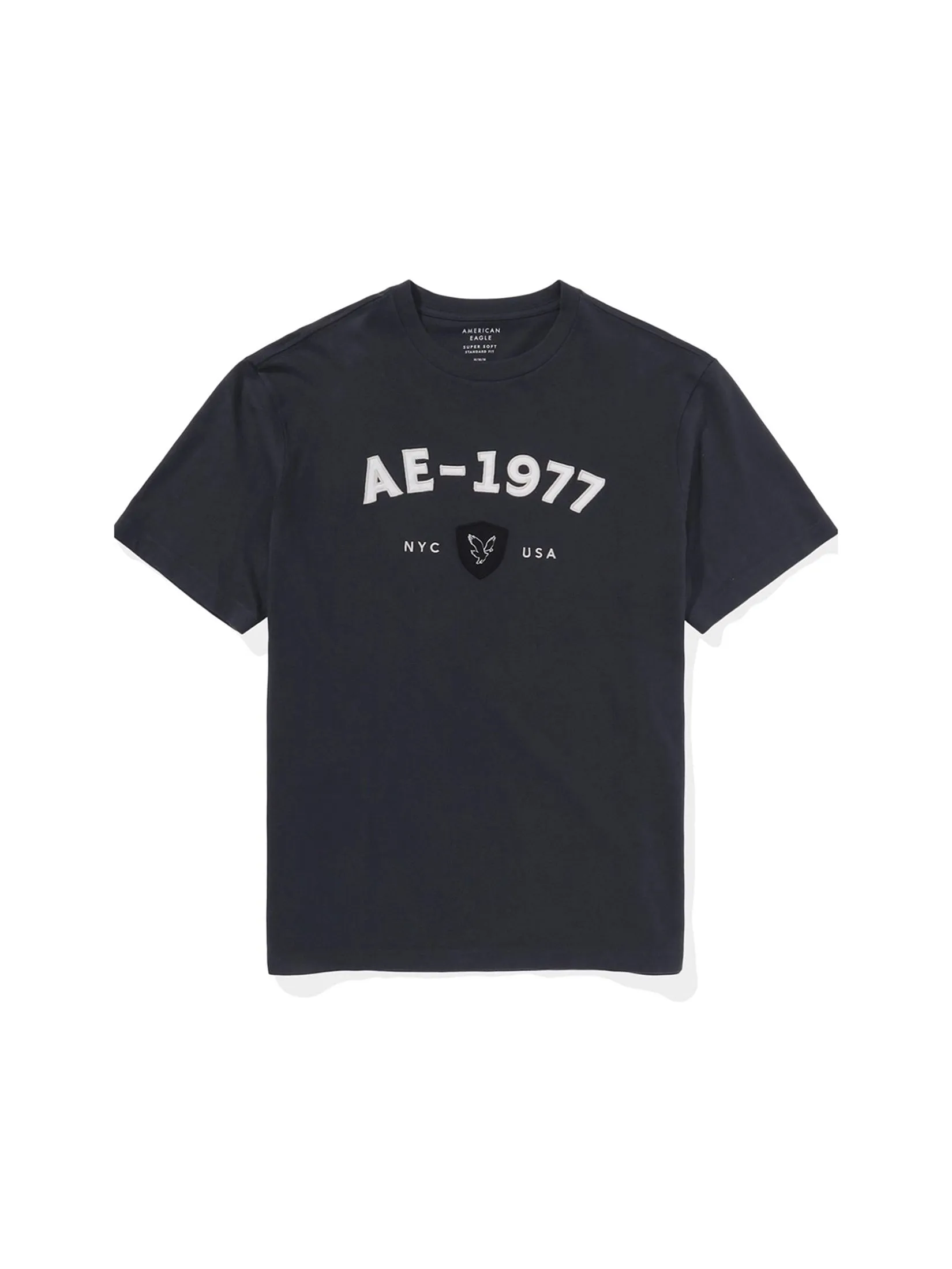 AMERICAN EAGLE MEN G SS HOL1 INTL/MFO SET IN TEE- PC DYE + SERIOUSLY SOFT WASH 001 BLACK