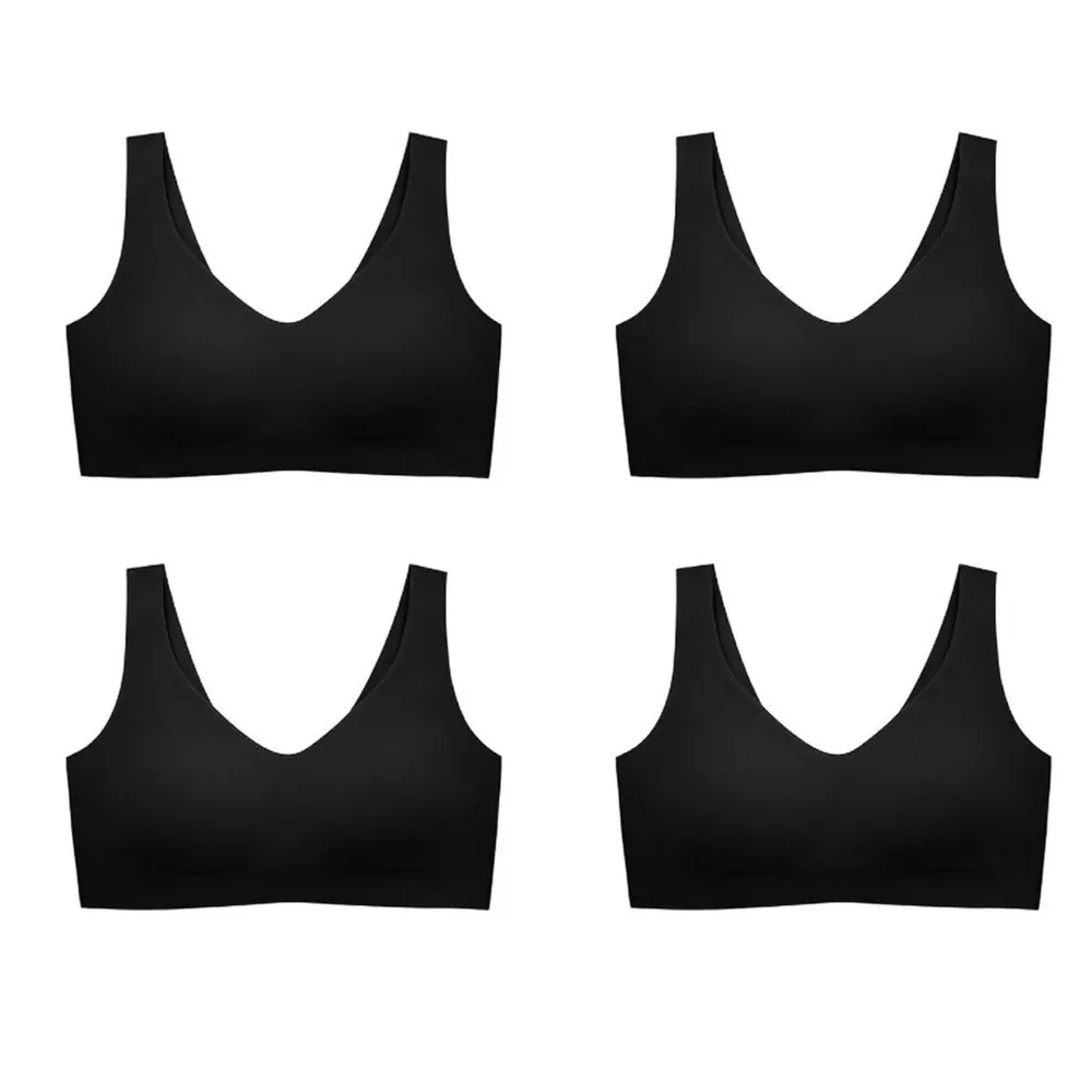 SABINA [4 Pieces] Bra Invisible WireSeamless Fit Soft Collection Collection Style no. SBXK108BK Black