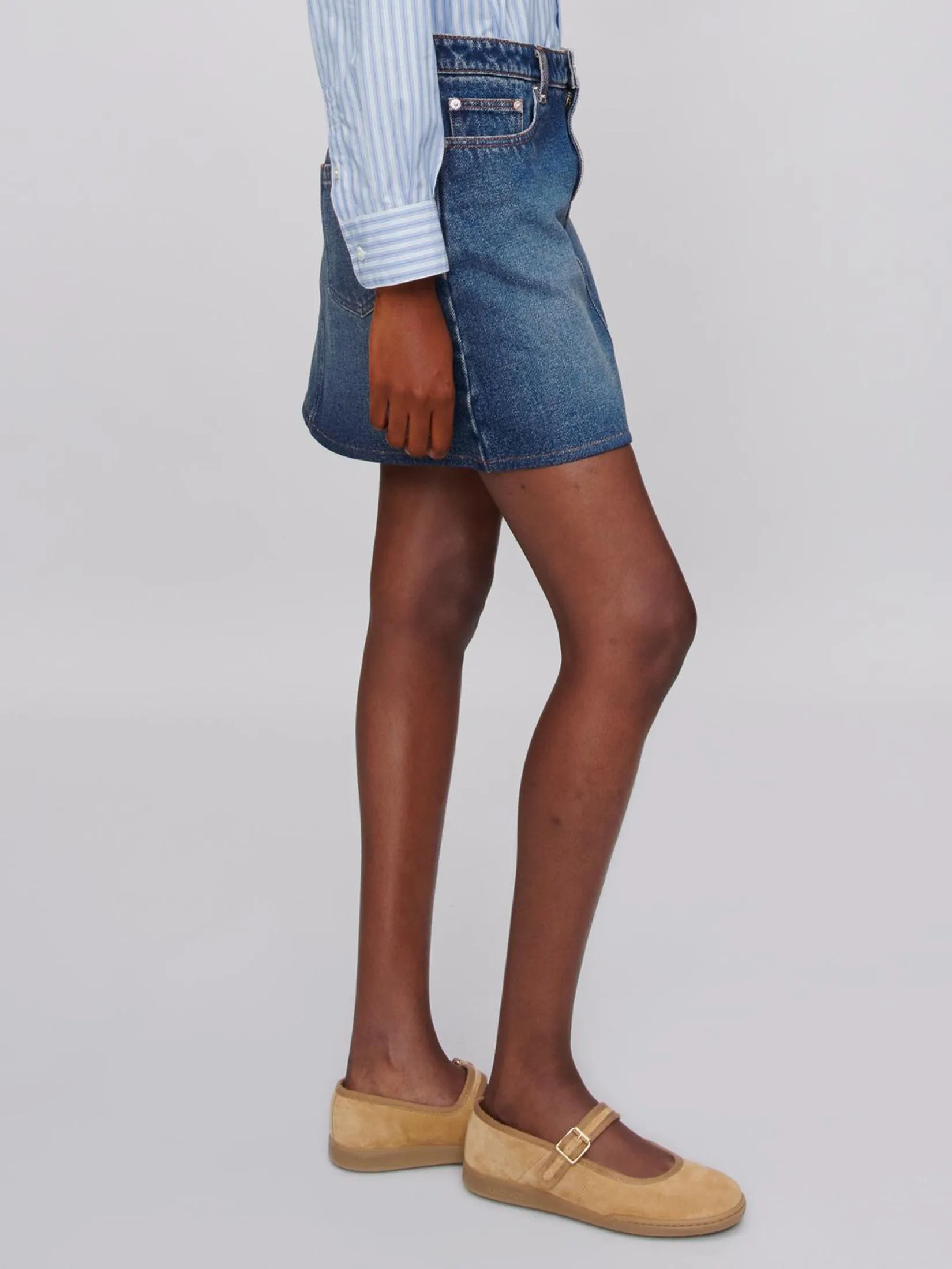 A.P.C. Women Skirt Jupe Moss Ial Indigo Delave