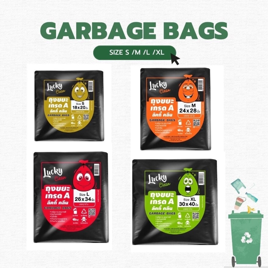 Lucky Clean Garbage Bags Size L 26x34 8Pcs.