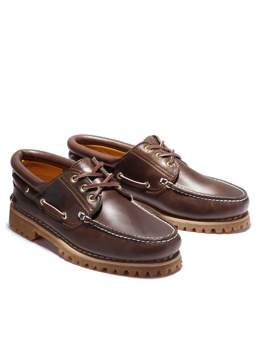 TIMBERLAND Men s 3 Eye Classic  Boat Shoe AUTHENTIC Handsewn Brown