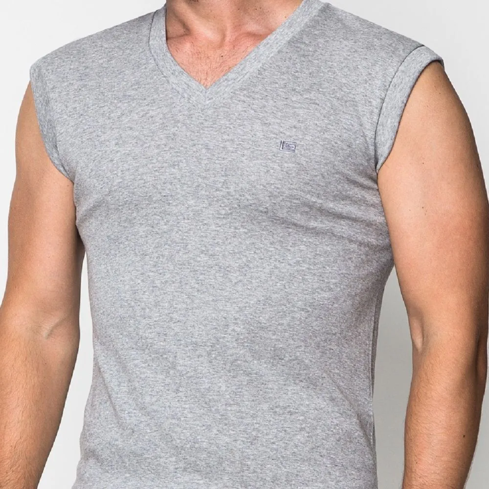 GUY LAROCHE Grey Tank top V neck JVS2423R8GY