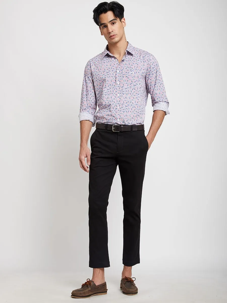 ALUMNUS Men Shirt Long Sleeves Pattern Print Red