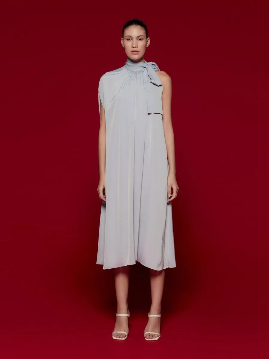 ASAVA ( SS24 ) Alecia One-shoulder Bow Women Dress Blue