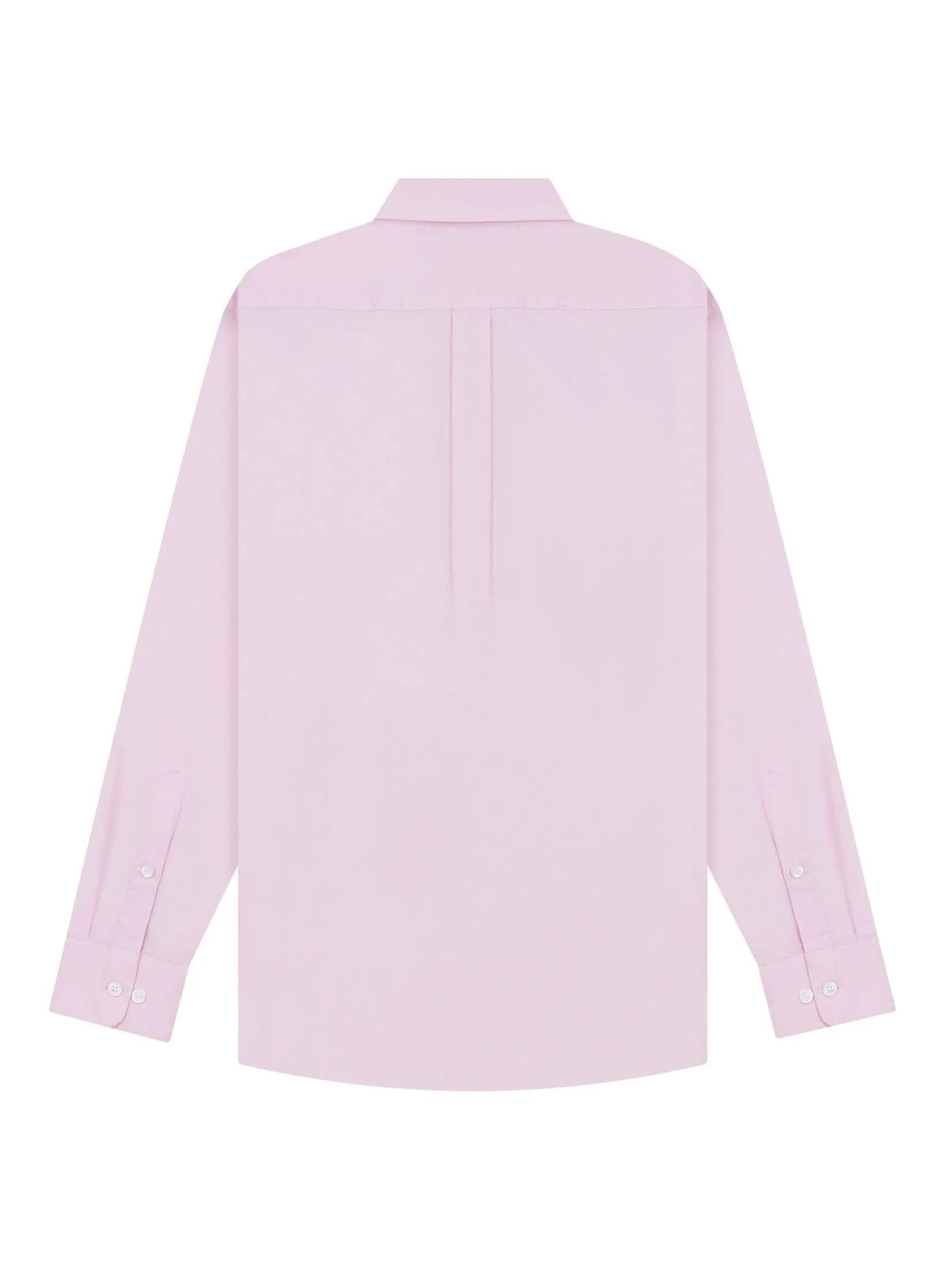 GIORDANO Men's Slim Embroidery Stretch Oxford Shirts (Classic Man) Pink