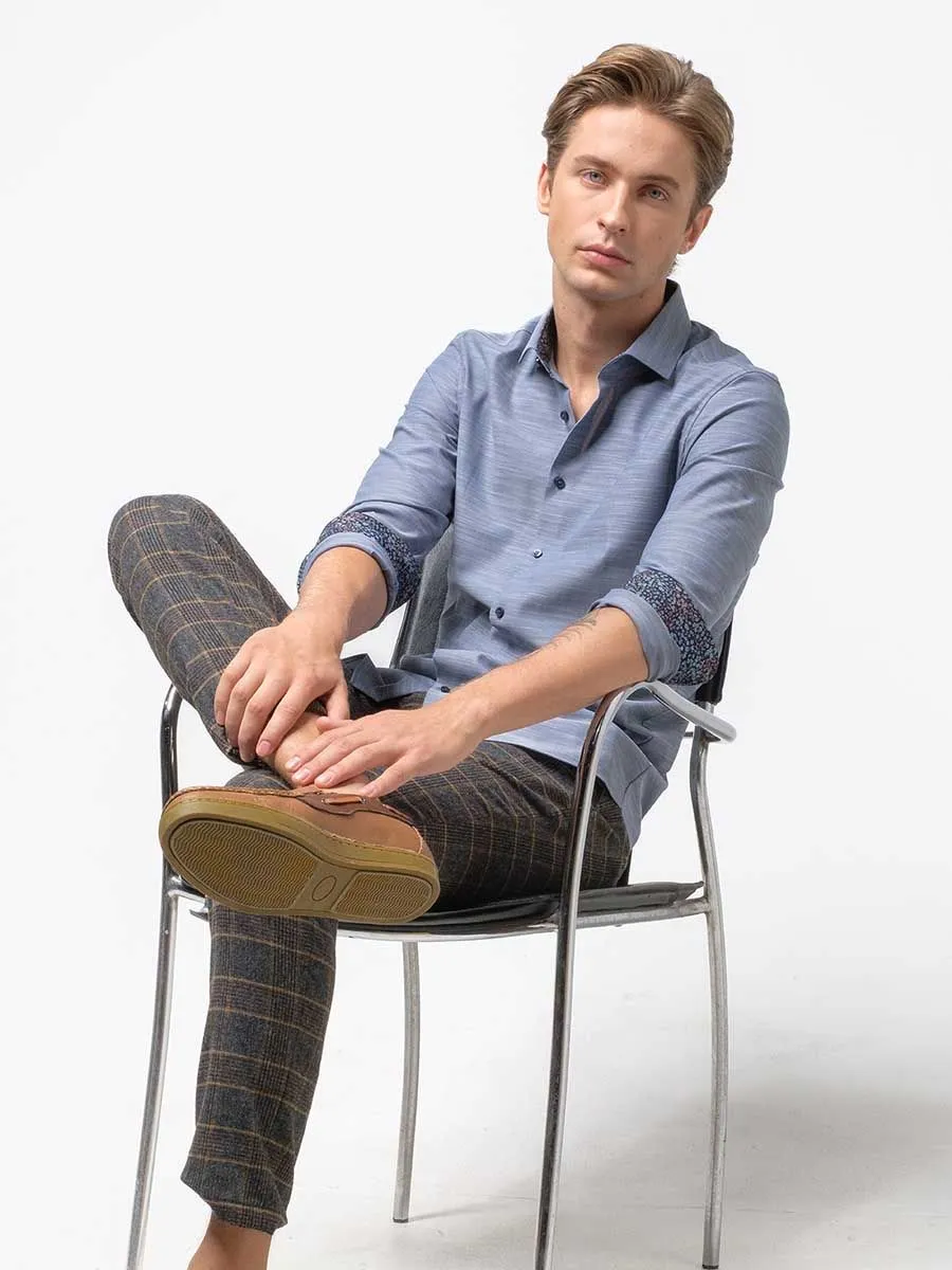 OLYMP MEN SHIRT LONG SLEEVES BODY  FIT MARINE