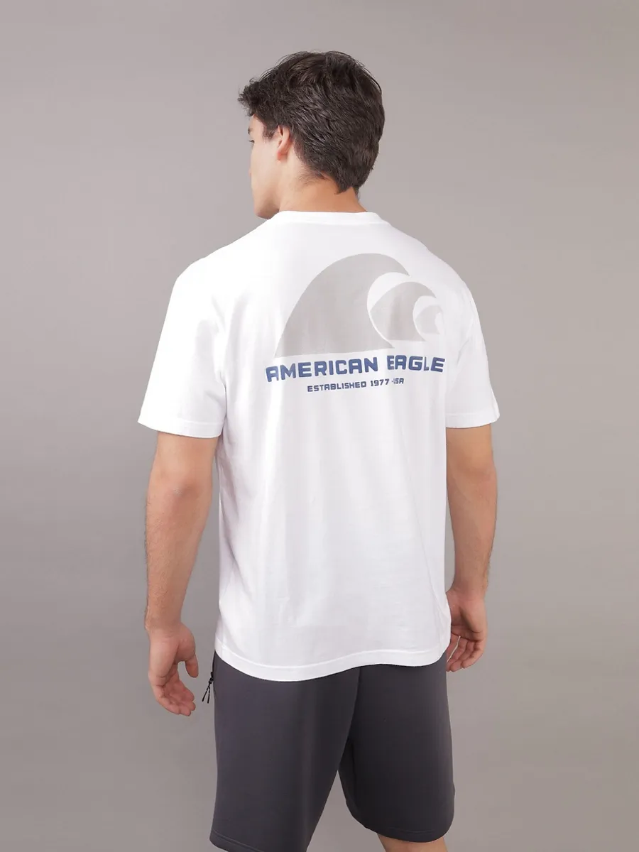 AMERICAN EAGLE MEN G SS 1 SET IN TEE- PC DYE + SERIOUSLY SOFT WASH 100 WHITE