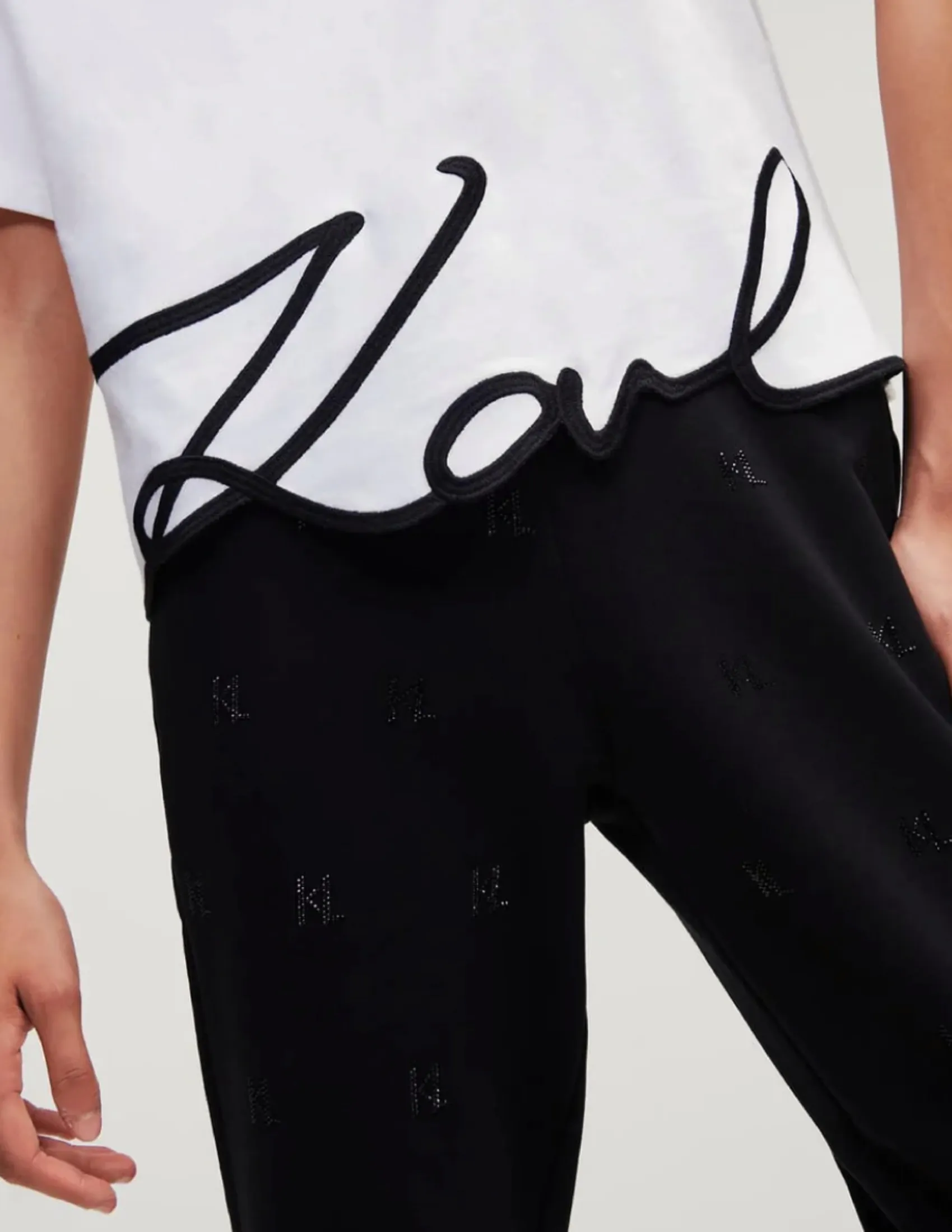 KARL LAGERFELD Karl Signature Hem T-shirt White