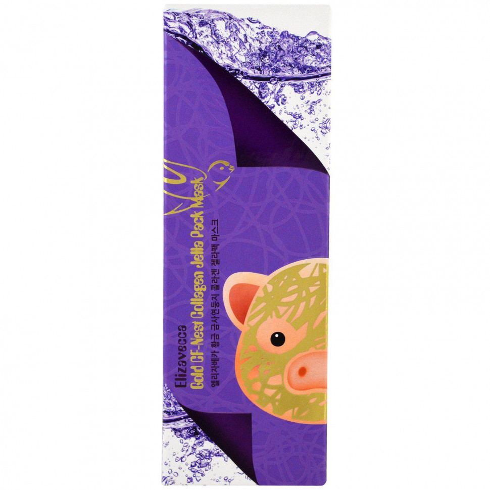 Elizavecca, Gold CF-Nest Jella Pack, увлажняющая коллагеновая маска для лица, 80 мл