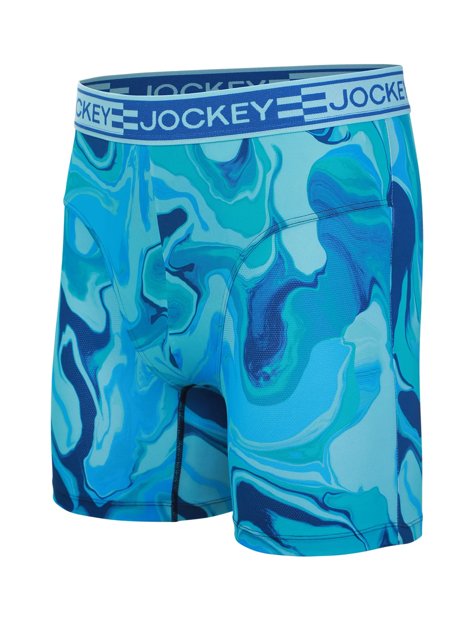 JOCKEY UNDERWEAR Men's SPORT MICROFIBER ACTIVE BOXER TRUNK BLUE