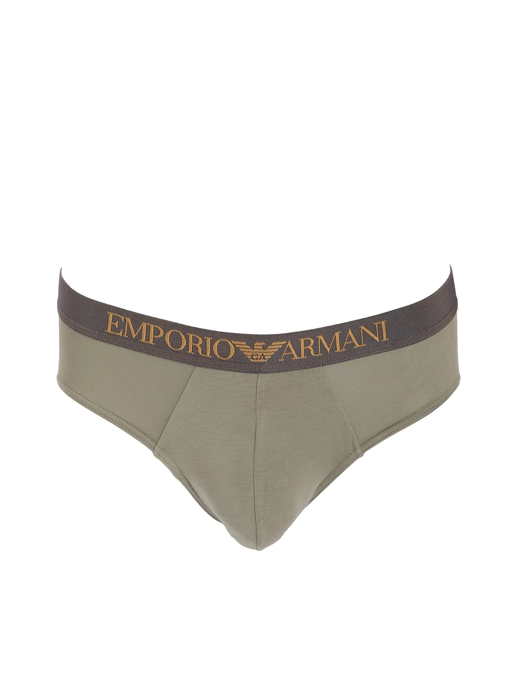 EMPORIO ARMANI Men Underwear Brief 2 Pack SS25 M7003 Vetiver / Black