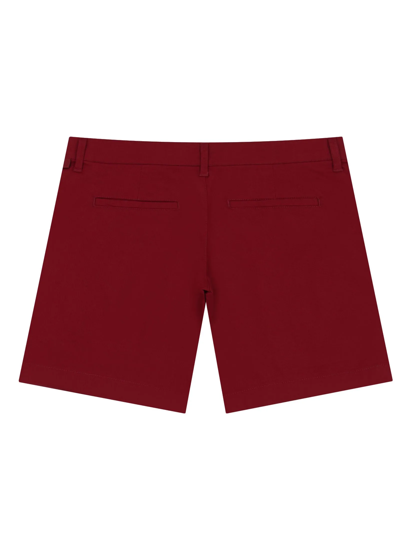 GIORDANO Women's Twill Mid-Rise Slim Fit Pocket Shorts (180 Elastic Waistband) Biking red