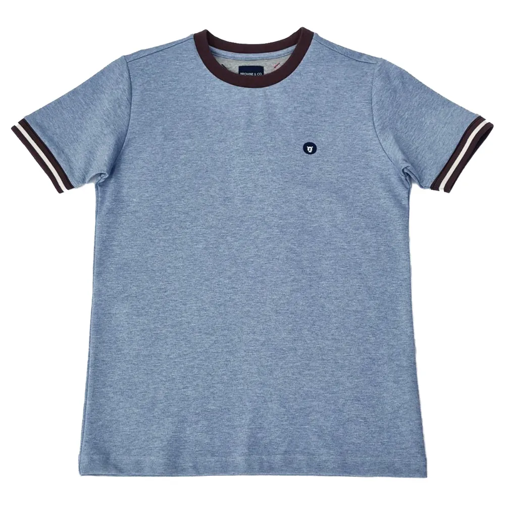 BROWNE & CO. Blue Cotton T-shirt