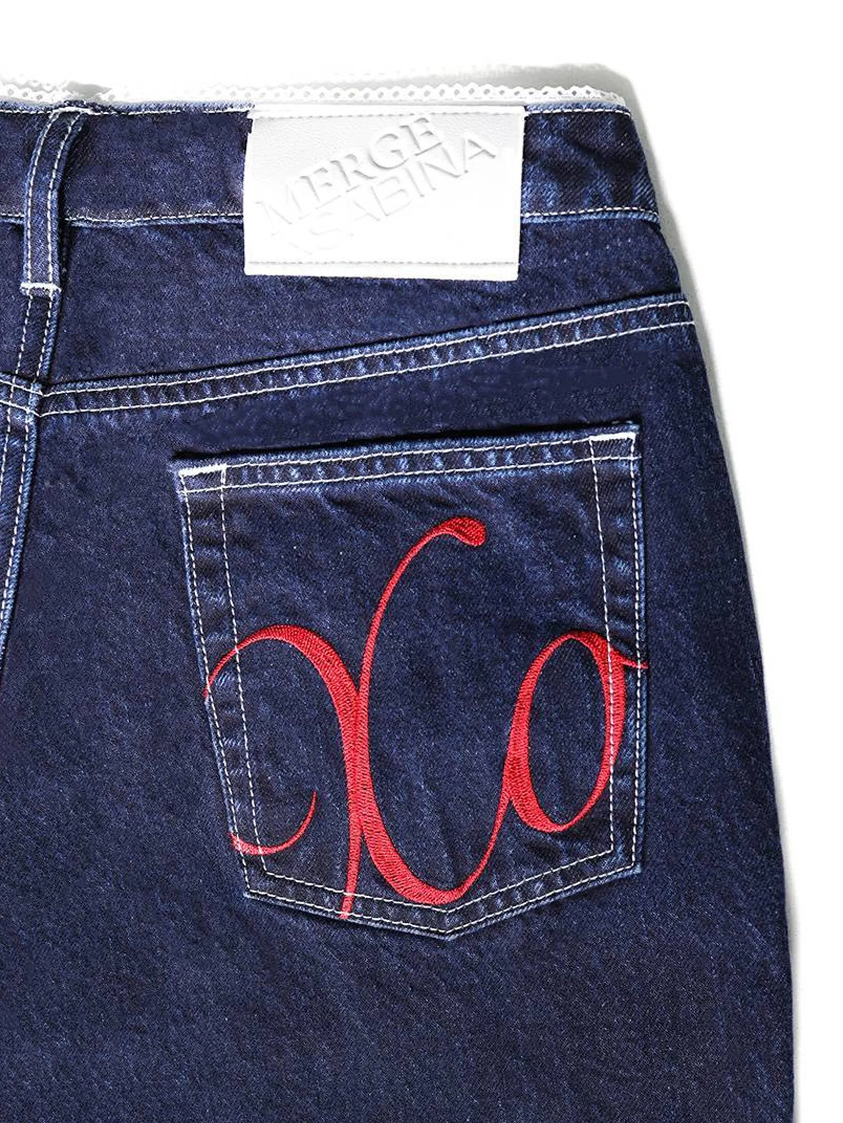 SABINA MERGE X SABINA Woman Thea Denim Trousers - Dark Blue