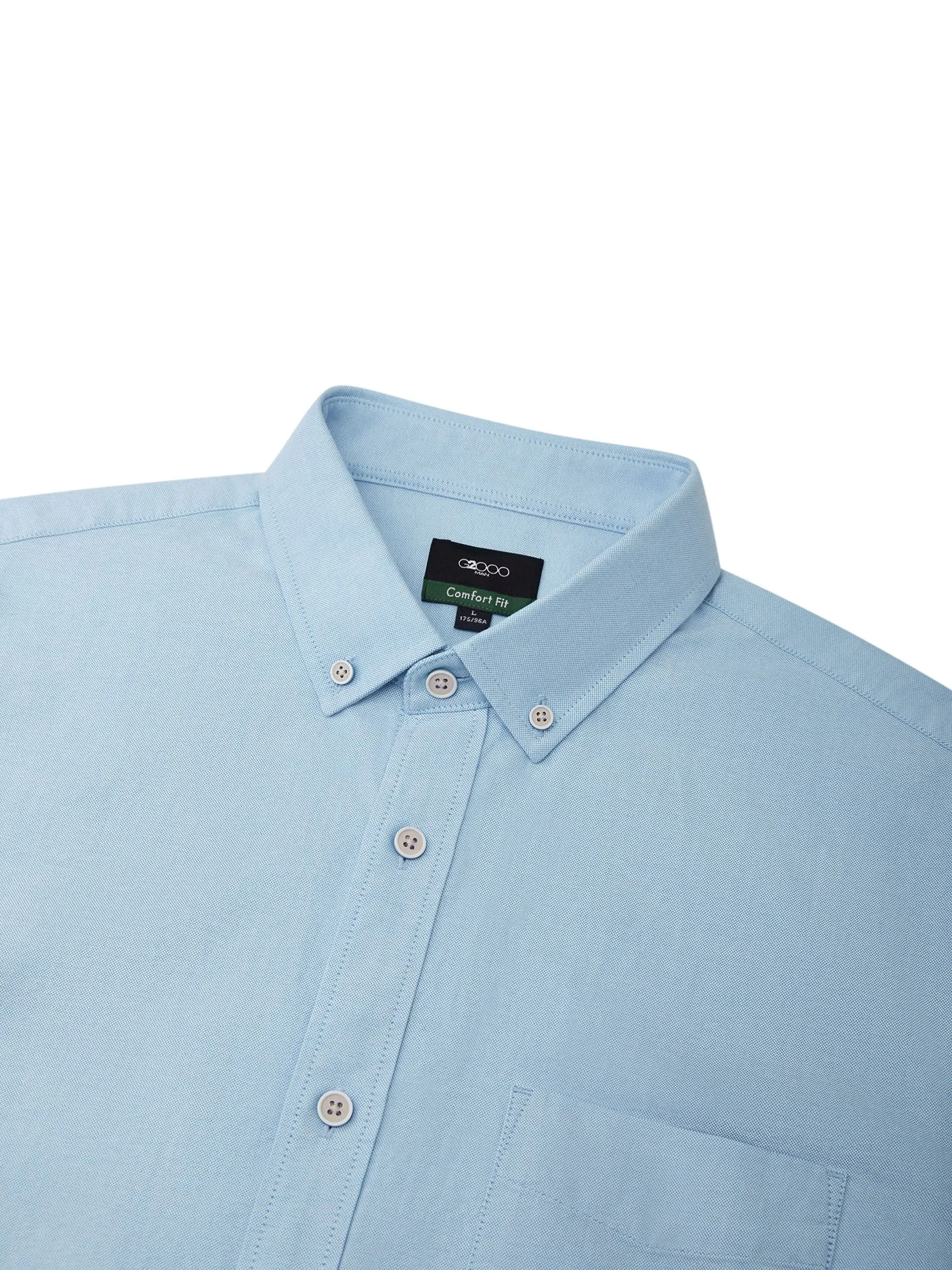 G2000 Men Clothing Cotton Oxford Short Sleeve Casual Shirt  Comfort Fit - 5113001872 - Blue