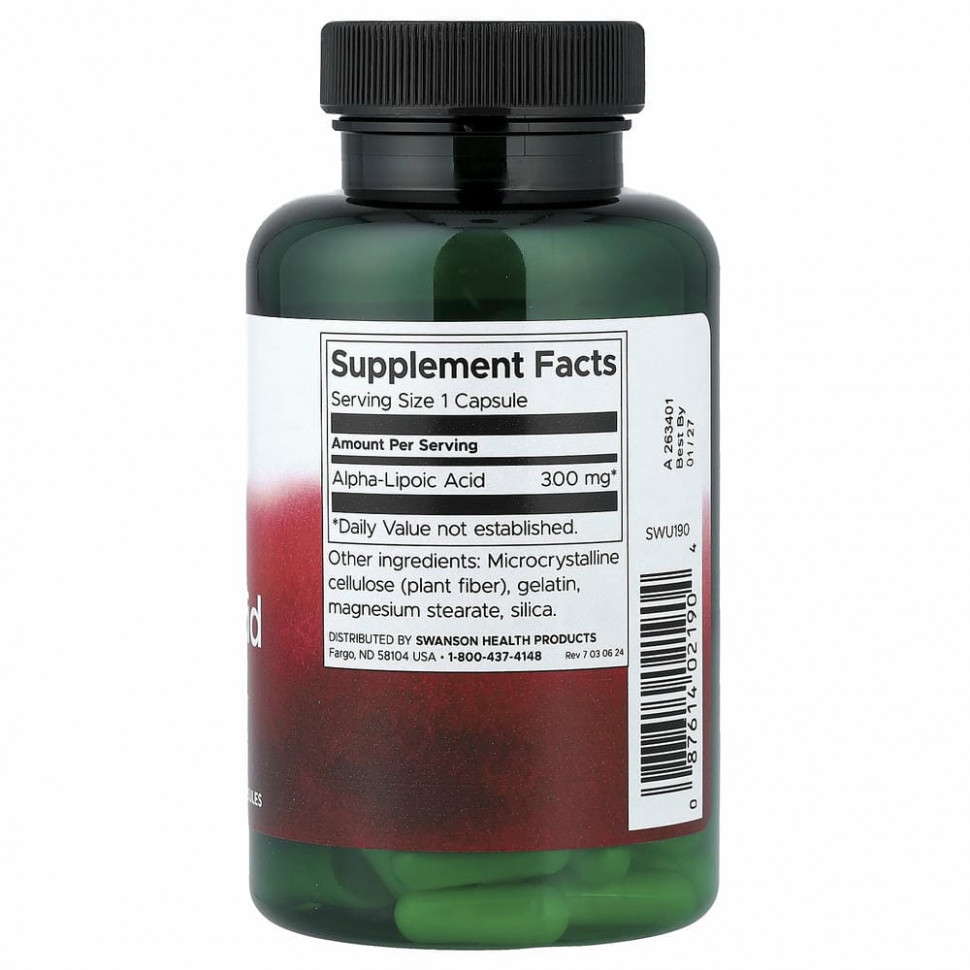 Swanson, Alpha Lipoic Acid, Antioxidant, 300 mg, 120 Capsules