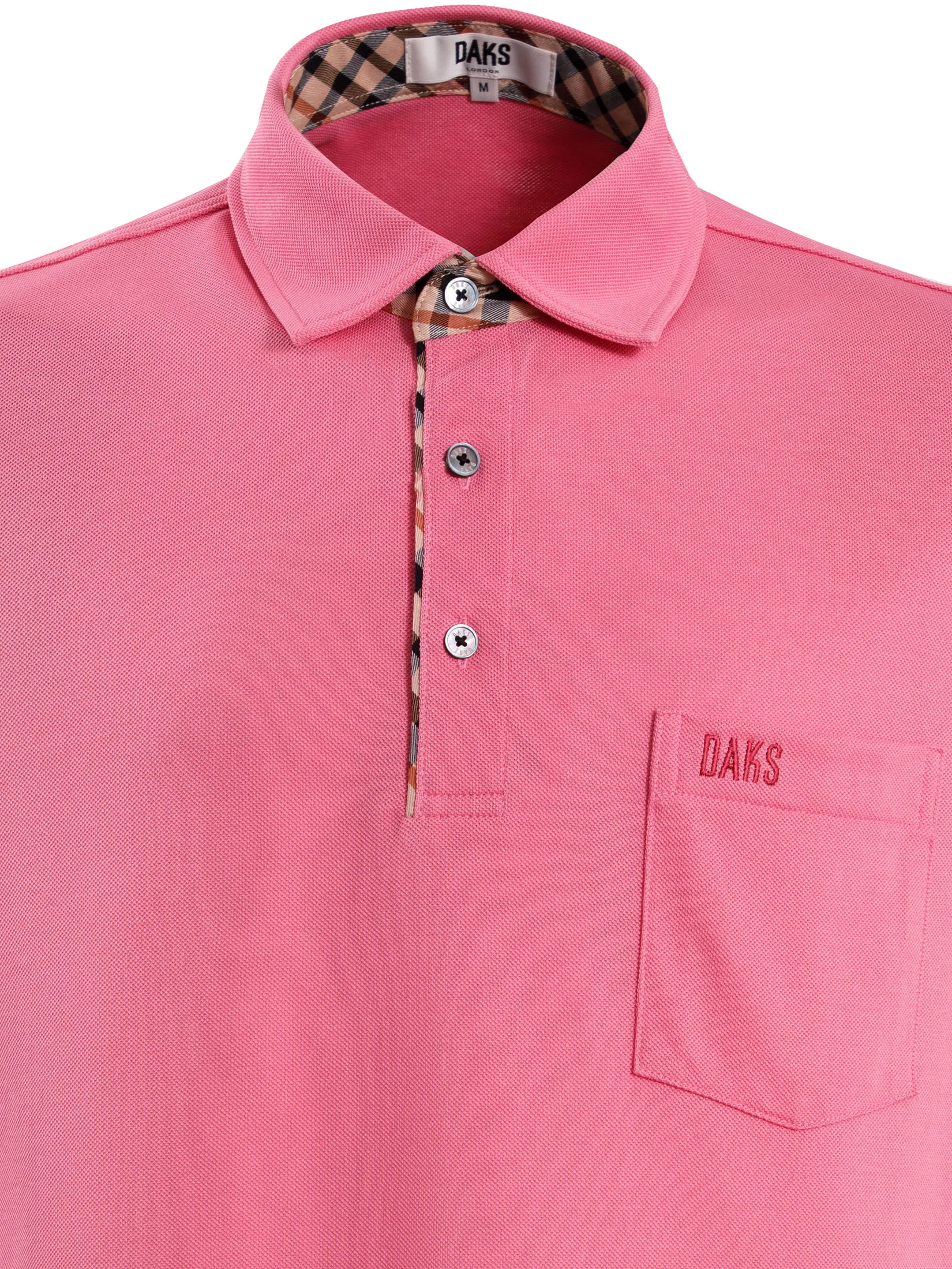 DAKS Men  Short Sleeve Polo Regular Fit Pink