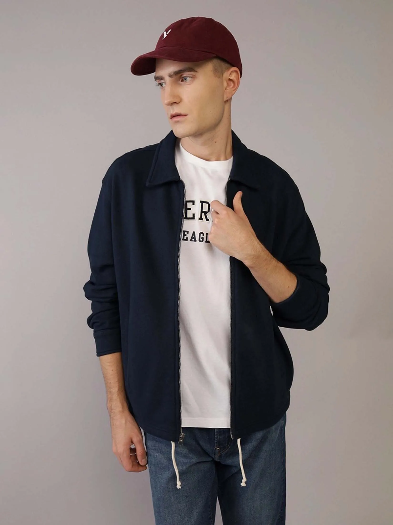 AMERICAN EAGLE MEN 2381 430 PD COACHES JACKET 415 TIDAL BLUE