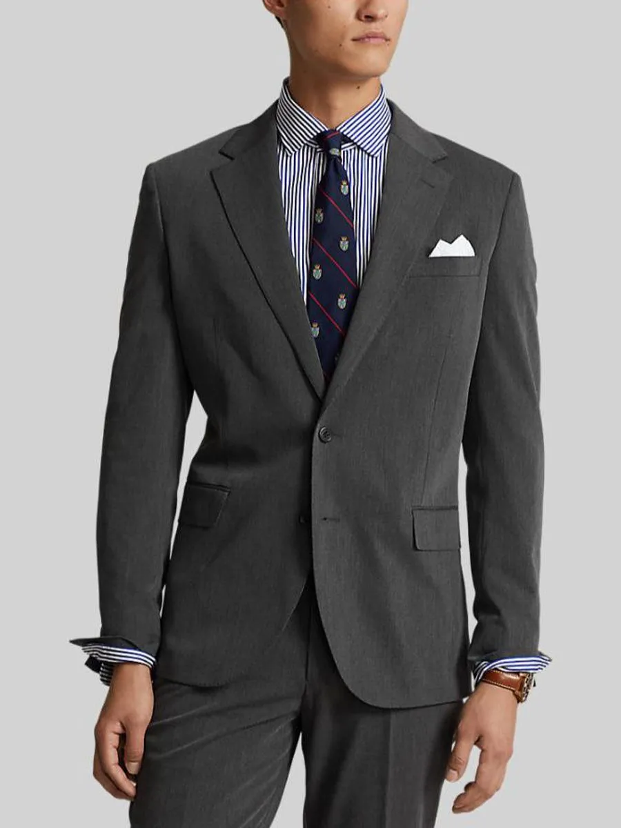 POLO RALPH LAUREN Men Blazer-Polo Modern Performance Twill Jacket-Charcoal-010