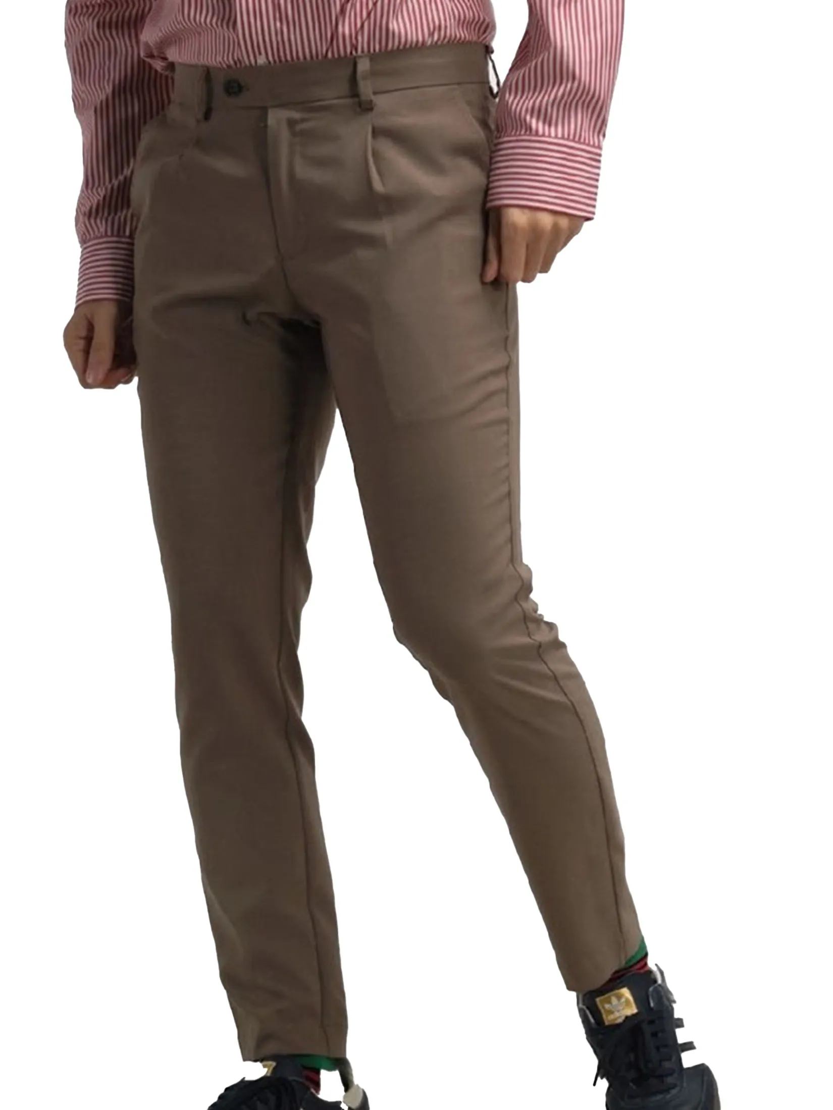 ERA-WON Men s pant skinny Crop Brown