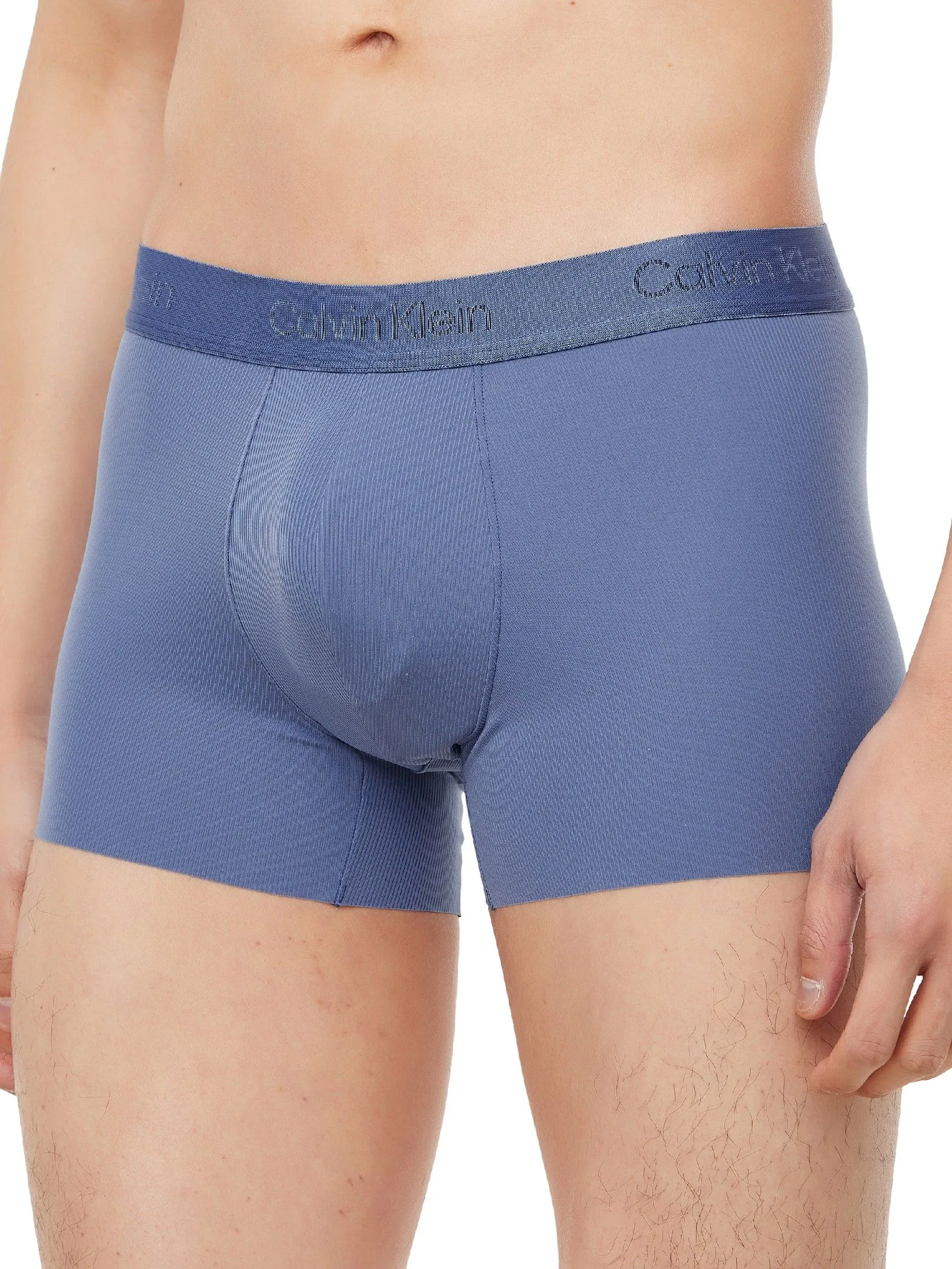 CALVIN KLEIN Men's Microfiber Stretch Grip Trunk Blue