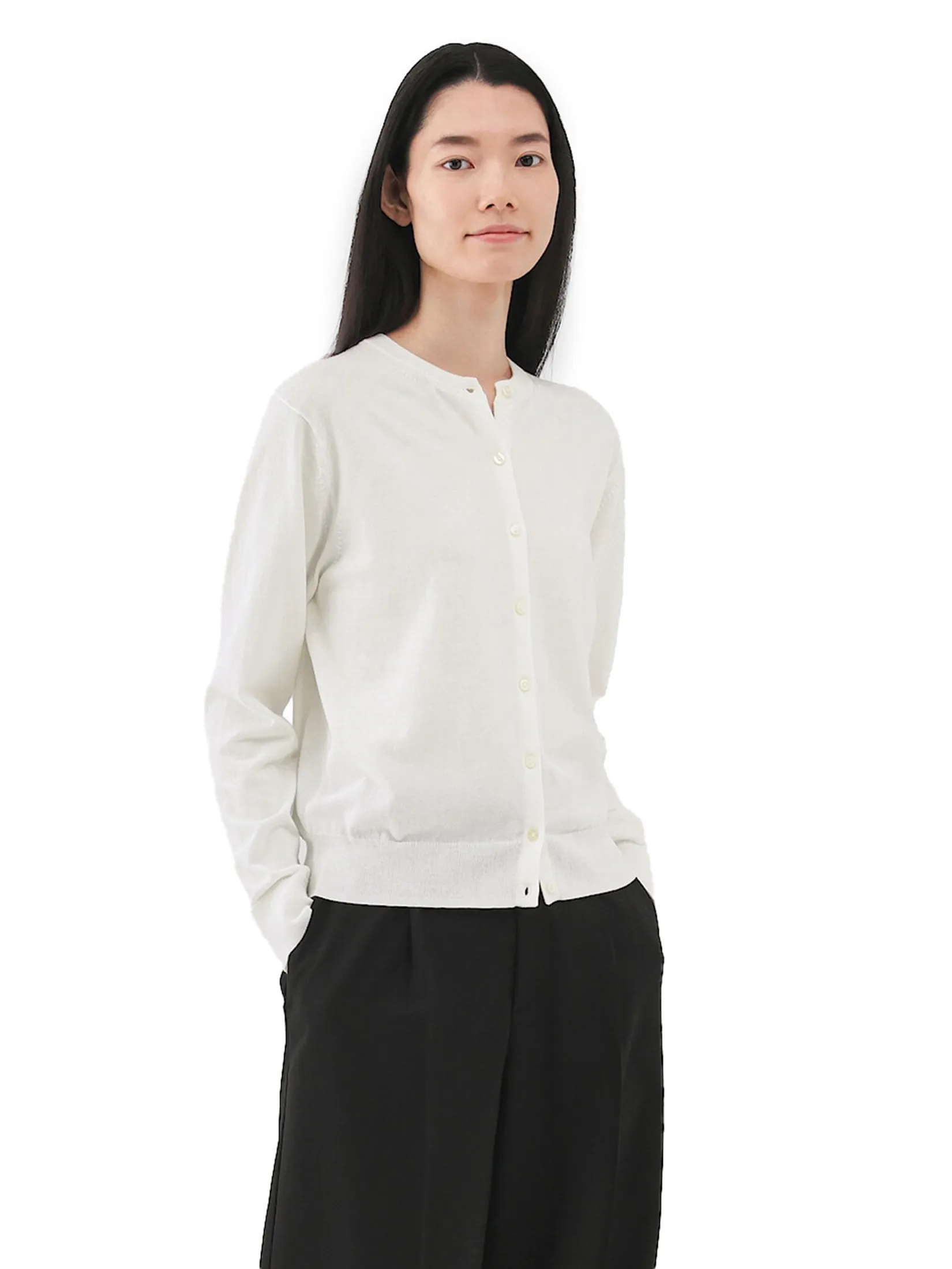 MUJI Women Cardigan High Twisted Yarn
