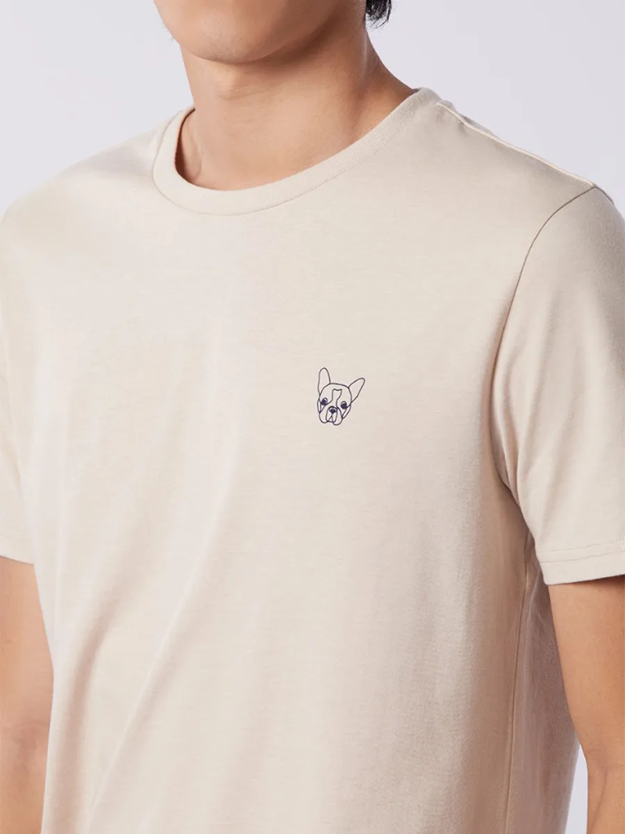 ESP Crew Neck Frenchie Tee Shirt Men Beige