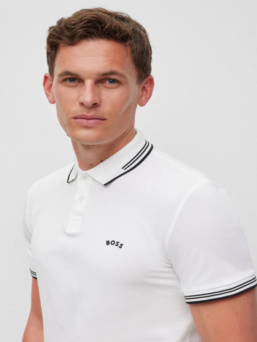 BOSS Men s Polos Slim Fit White