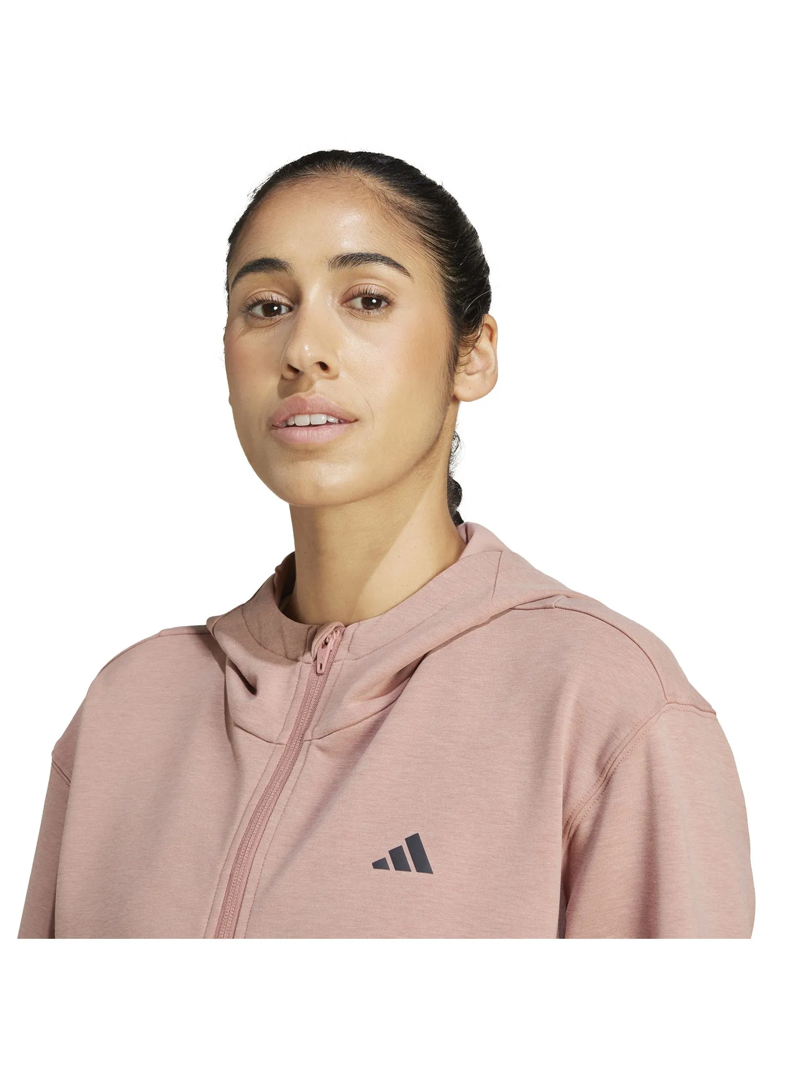 ADIDAS Women Hooded Sweatshirt Designed 4 Training Full-Zip Red / Warm Clay