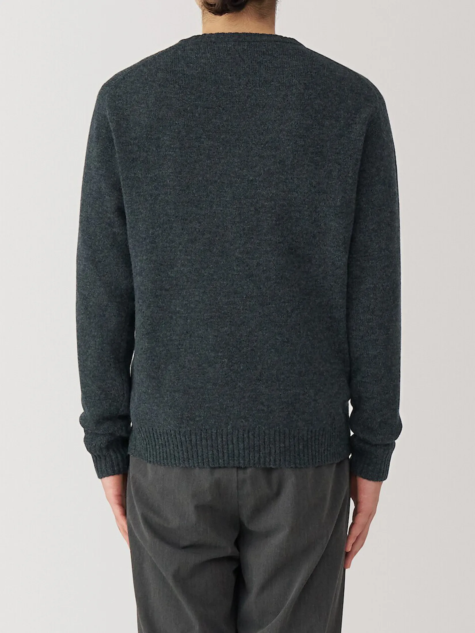 MUJI Men Sweater Washable Mid-Gauge Crew Neck