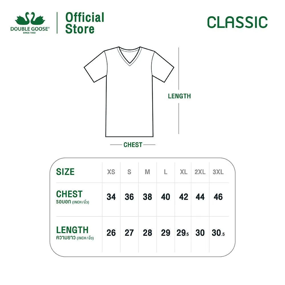 DOUBLE GOOSE Double Goose Classic black V-neck T-shirt.